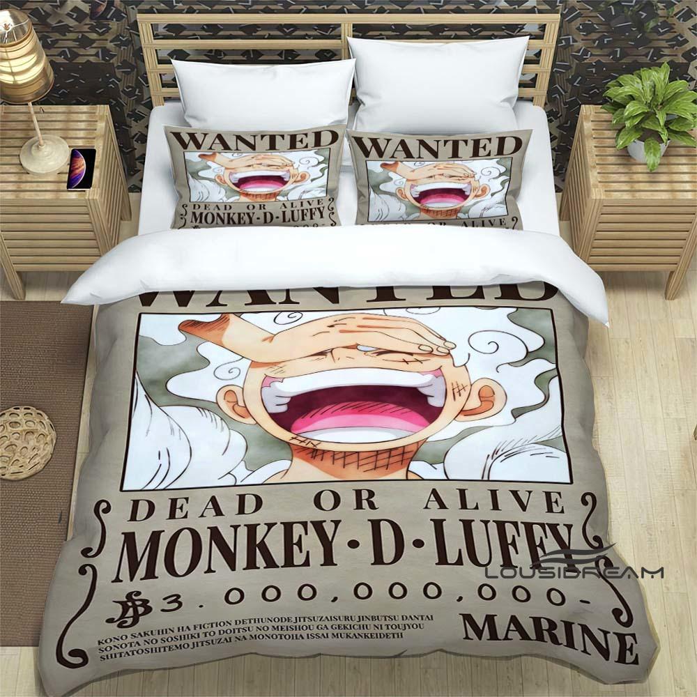 ONE PIECECartoon Monkey D. Luffy Bedding Set (duvet Cover and Pillowcases), Extra-large/large Size, Machine Washable, a Holiday