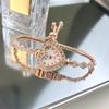 Elegant Quartz Watches Heart Rhinestone Diamond Studded Watch Strap Women Wristwatch with Adjustable Bracelet Wrist Decoration