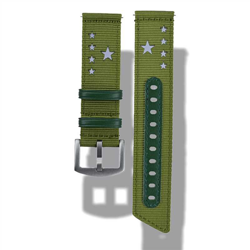18/20/22mm Nylon Watch Band Star Holes Weave Soft Strap Military Sport Bracelet for Seiko Quick Release Universal Wristband