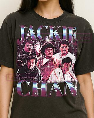 T-shirt Jackie Chan, T-shirt Jackie Chan Bootleg Rétro Vintage Années 90, T-shirt Légende des Arts Martiaux, T-shirt Icône de Film d'Action