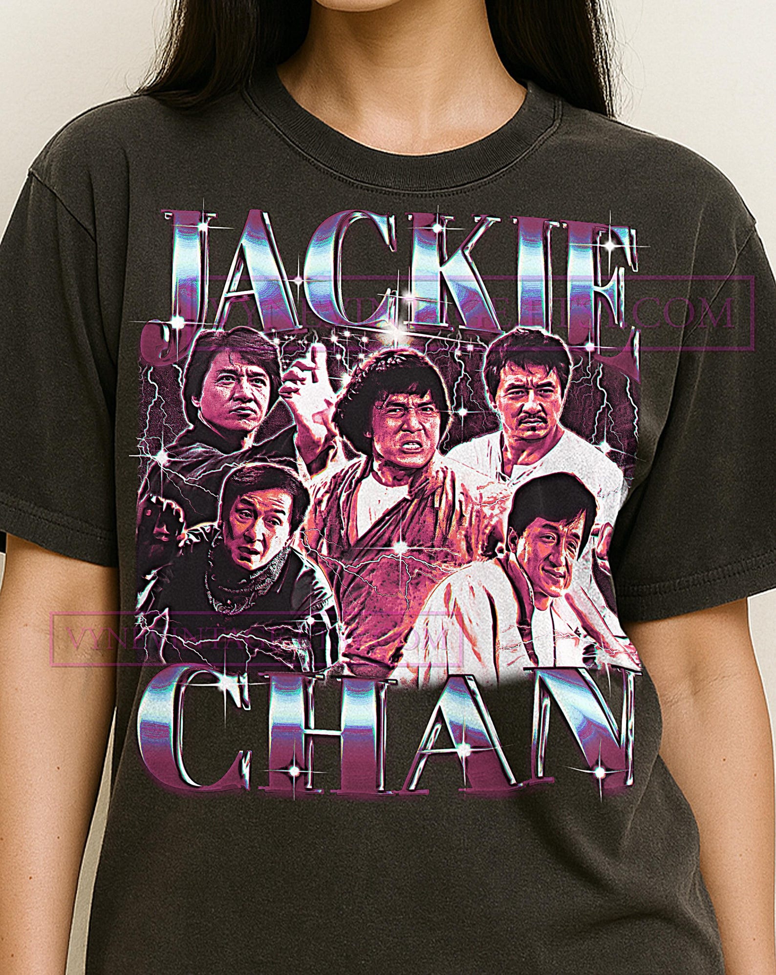 Jackie Chan Shirt, 90s Vintage Retro Bootleg Jackie Chan T-Shirt, Martial Arts Legend Tee, Action Movie Icon Shirt L