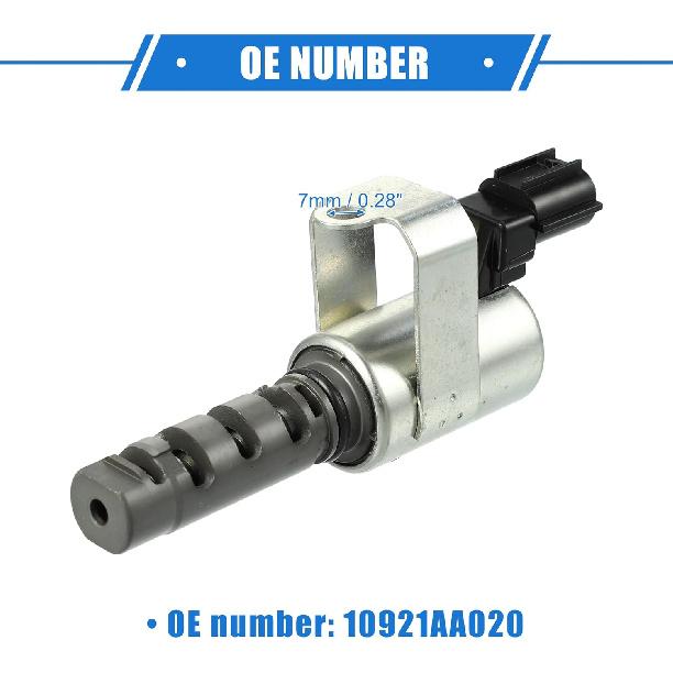 Variable Valve Timing Solenoid Compatible for Subaru Baja Turbo 2.5L H4 - Gas 2004-2006, Durable Metal Silver Tone Control VVT Solenoid Valve