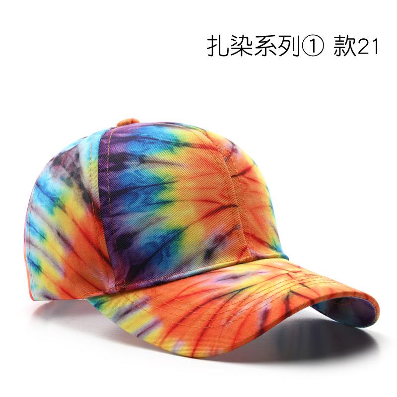 Tie Dyed Baseball Cap Men Women Summer Cotton Sunhat Unisex Outdoor Sports Snapback Running Fishing Travelling Baseball Hat
