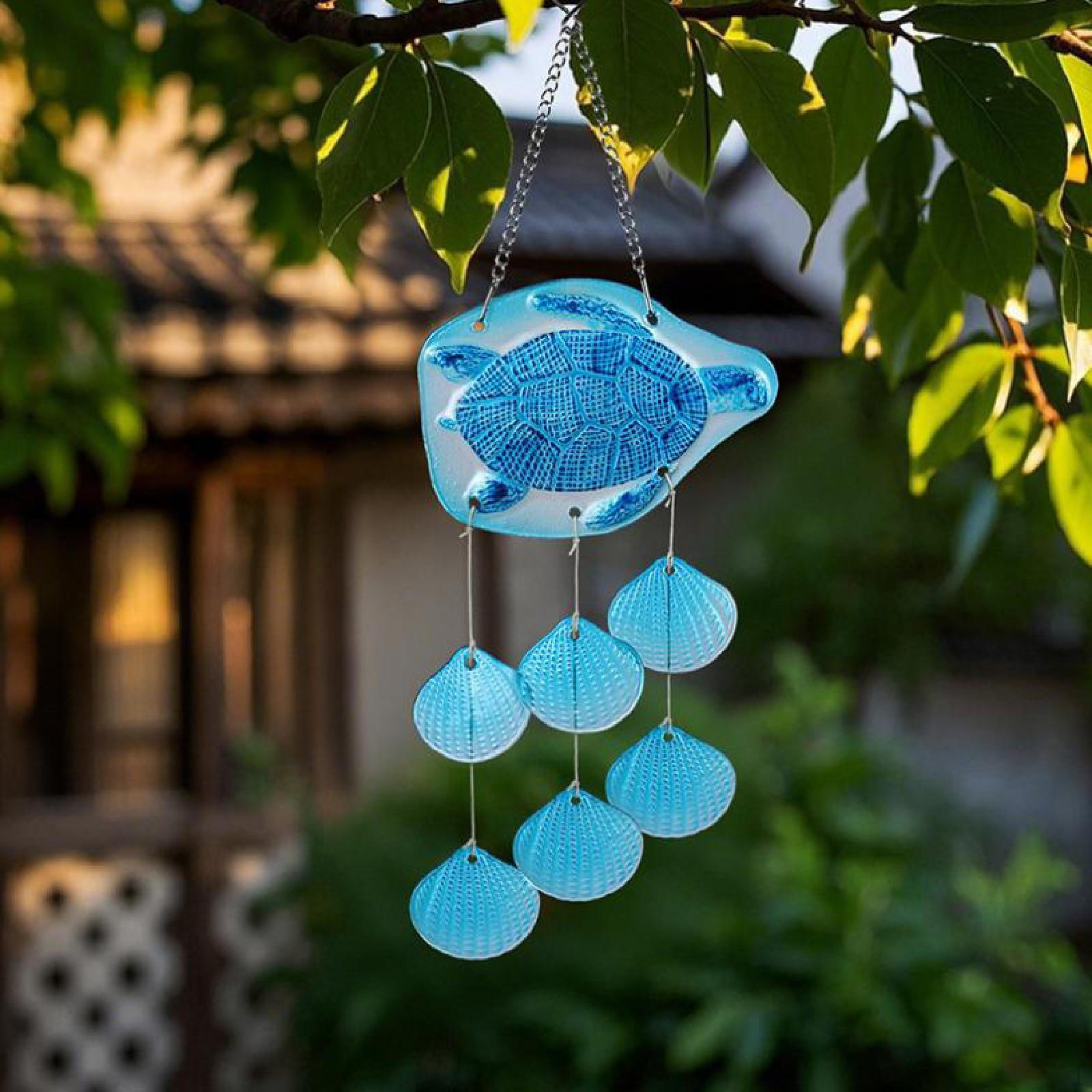 

Прибрежная музыка ветра стеклянная подвеска для дома и сада Turtle 16x49cm