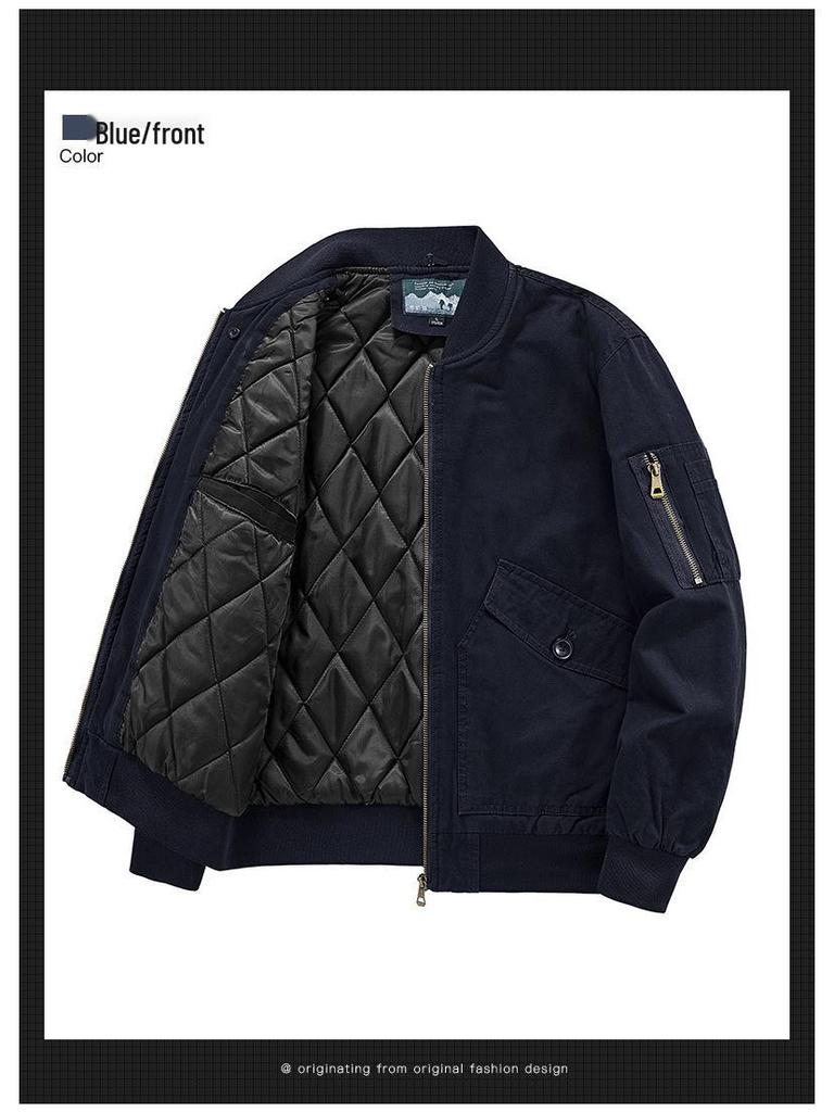 Herren Plus Size Baumwolljacke mit Fleecefutter und abnehmbarem Kragen - Herbst Winter 2022 Kollektion, Modell 7022A.