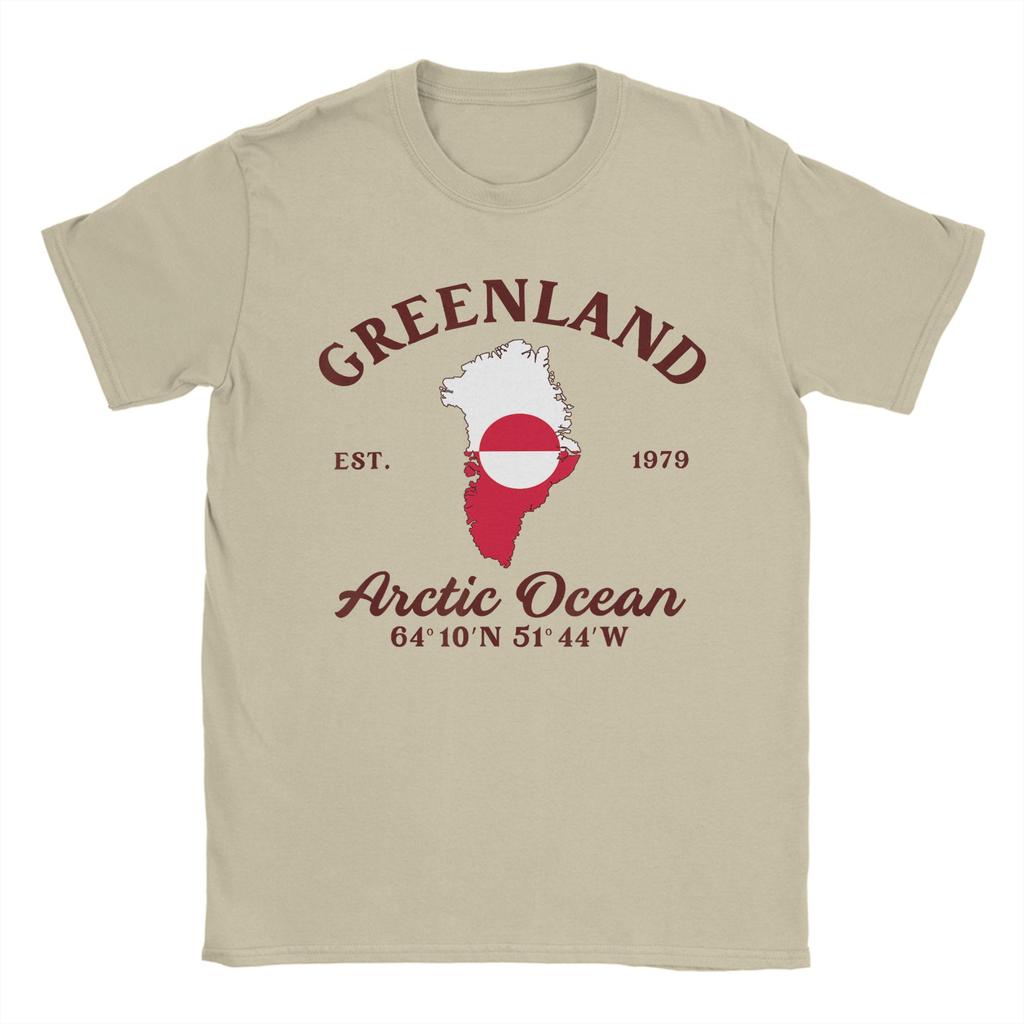 Mens Greenland Map Flag Travel Souvenir Greenlandic Pride Roots T Shirt  Pure Cotton Clothing Short Sleeve O Neck Tees TShirts