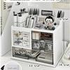 Desktop Acrylic Box Storage Pen Holder For Office Workstation