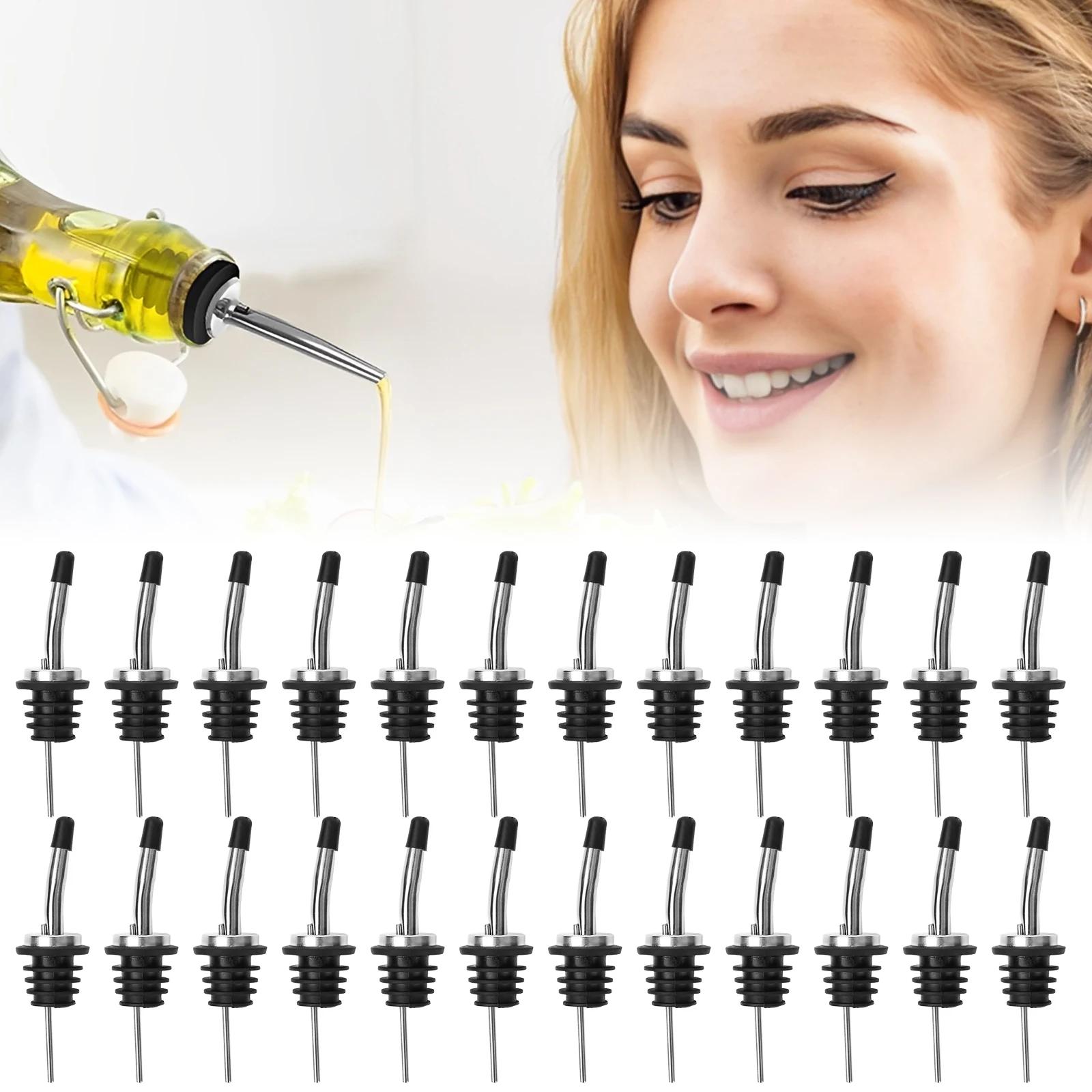 24Pcs Liquor Bottle Pourer Stainless Steel Wine Bottle Pourer with Dust Cover Wine Dispenser Precise Flow Control Wine Pouring