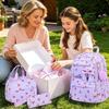 Set Zaino Scolastico in Velluto per Ragazze Adolescenti Zaino da Donna Patchwork con Fiocco alla Moda Zaino per Studenti Borsa per Libri Carina