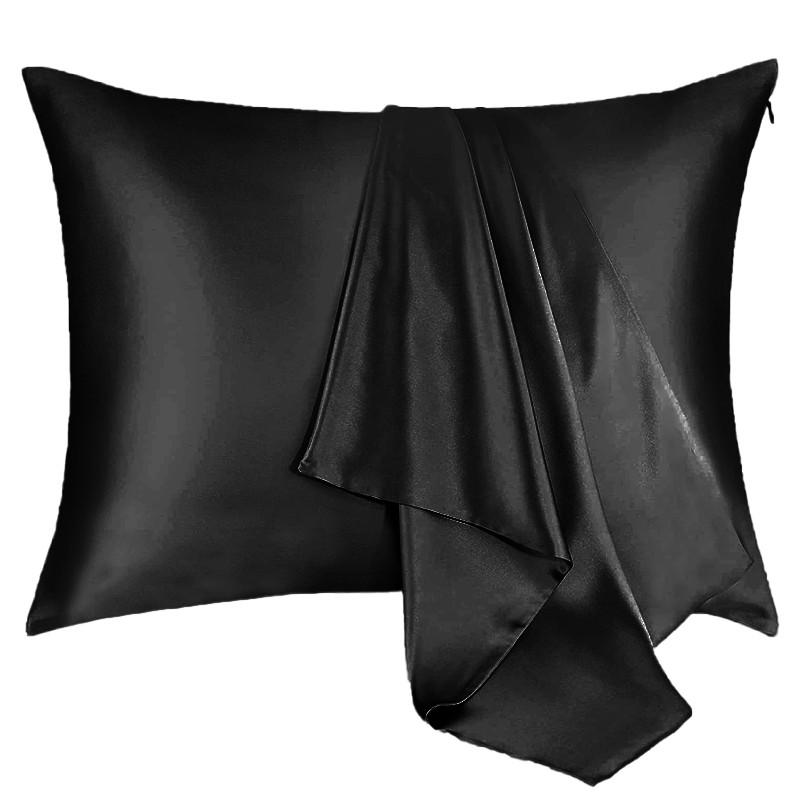 

1pc Pillowcase Super soft Pillowcase Comfortable Luxurious Satin Pillowcases designed for Hair and Skin Hypoallergenic Cooling Pillow Cases 51cmx66cm чорний