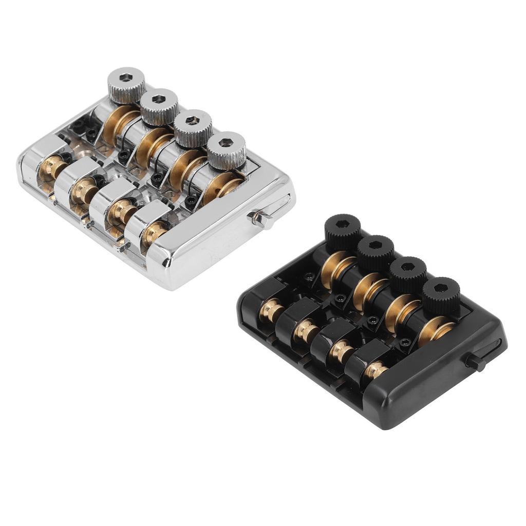 4 String Headless Electric Bass Bridge Zinc Alloy Brass Bridge Replacement with String Lock