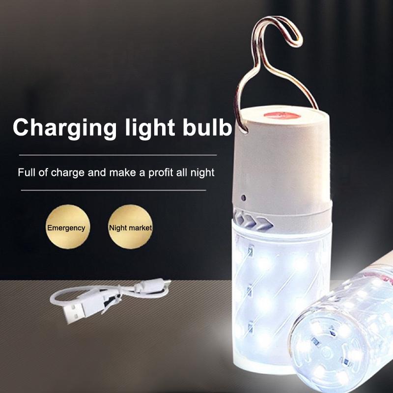 Portable Outdoor Camping Lights Usb Rechargeable Lamp Led Emergency Bulb With Hook Camping Fishing Emergency Night Lights