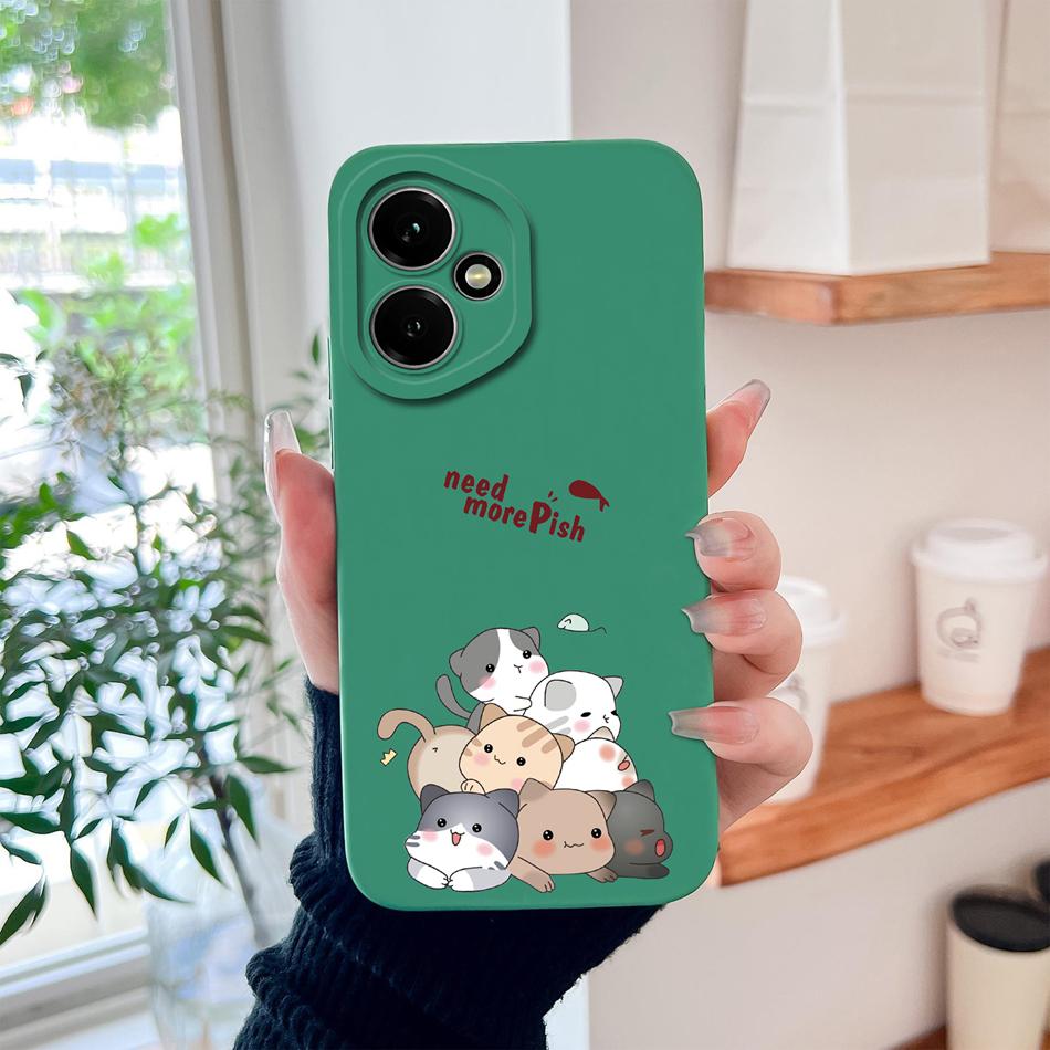 

Чехол для Honor 400 Pro Global Мультяшный Динозавр Задняя Крышка Жидкий Силикон Полная Защита Прочный Ударопрочный Защита для Телефона HONOR 400 Pro