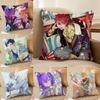 EEnsemble Stars Anime Cushion Cover Silky Short Plush Invisible Zipper Dustproof Sofa Pillow Case for Home Decor