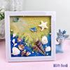 Natural Conch Seashell Beach Photo Frame: Hand-Painted DIY Decorative Texture Painting Kit for Kids
