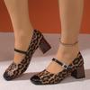Fashion Ladies Shoes 2025 Brand Buckle Strap Women's High Heels Fashion Leopard Print Dress New Plus Size Shallow Best Seller High Heels