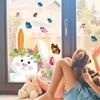 Cute Rabbit Butterfly Sticker Easter Window Glass Decoration Static Stickers Shop Window Decor Cartoon Home Holiday Decoration