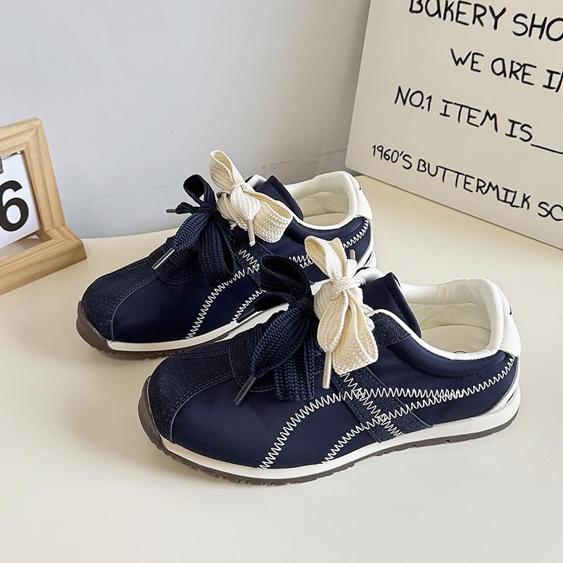 

Мода 2025 Женские спортивные туфли Agan Толстая подошва Дышащая обувь Повседневный спорт Теннис Винтажные туфли дерби zapatos mujer 40 синий