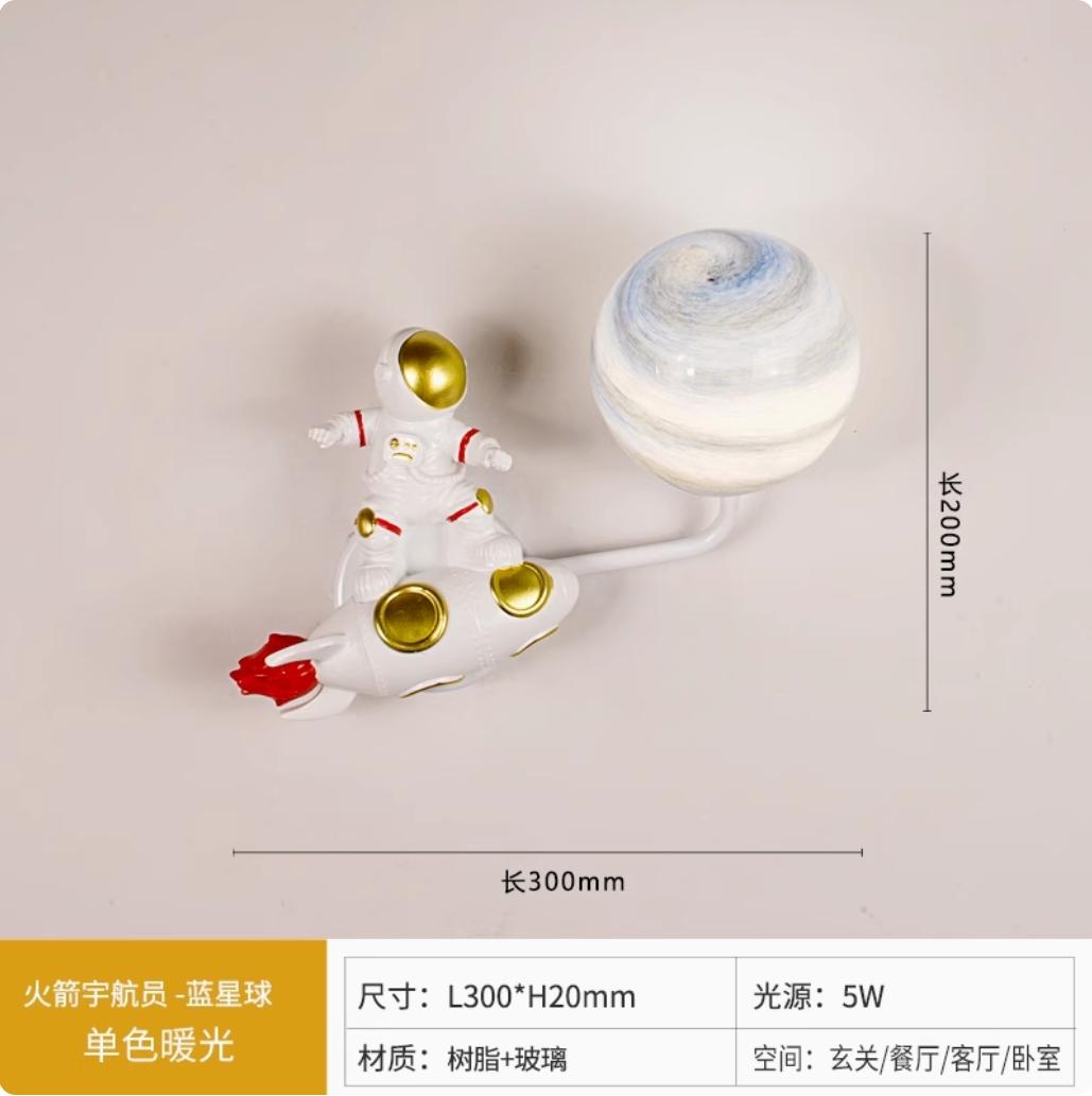 

Детская комната Настенные светильники Спальня Прикроватный Астронавт Ракета Настенный светильник Креативный Мультяшный Декор для фона ТВ Глаз Коридор Настенный светильник