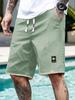 Trendy Two-Tone Men'S Casual Sports Shorts with Drawstring Pockets and Prints, Perfect for Outdoor Activities and Leisure In The Summer