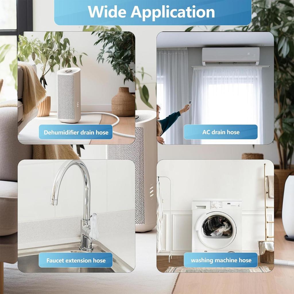 Dehumidifier Adapter Hose with Connection Clip Flexible Air Conditioners Drain Hose Garden Faucets Hose Replacement