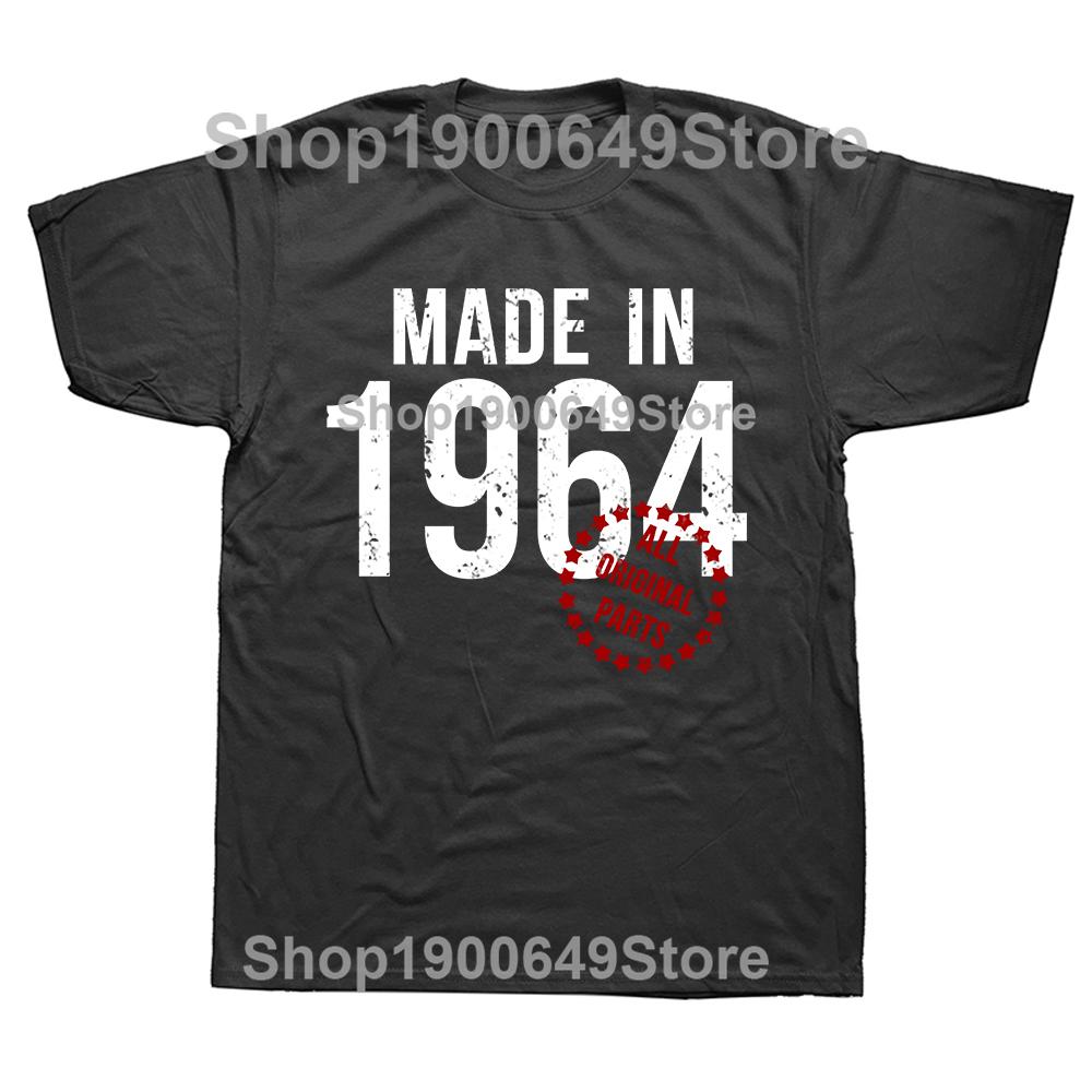 

New Men 1964 Birthday Gifts 61 Years Old T Shirt Oversize Printed Casual Tee shirt Casual Short Sleeve Vintage Couples T-Shirt 3XL