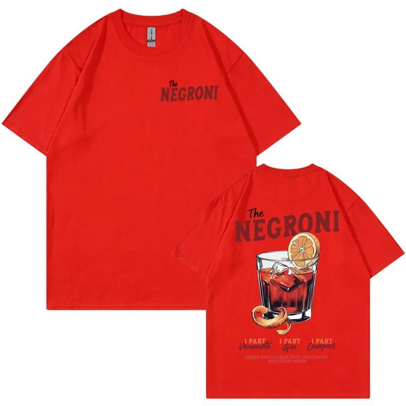 

THE NEGRONI Unisex T Shirt Funny Cocktail Themed Gift Meme T-shirts Men Summer Pop Art Vintage Fashion Short Sleeve T-shirt Tops 2XL