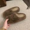 Mao Mao shoes wear lazy casual bag head in winter, half drag and one pedal, Mueller shoes, plush warm cotton shoes