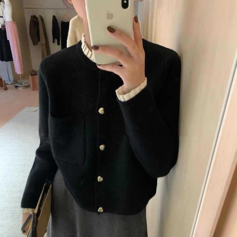 Knitted Cardigan Women's Autumn Clothing New Temperament Versatile Design Women's Sweater High-end Jacket