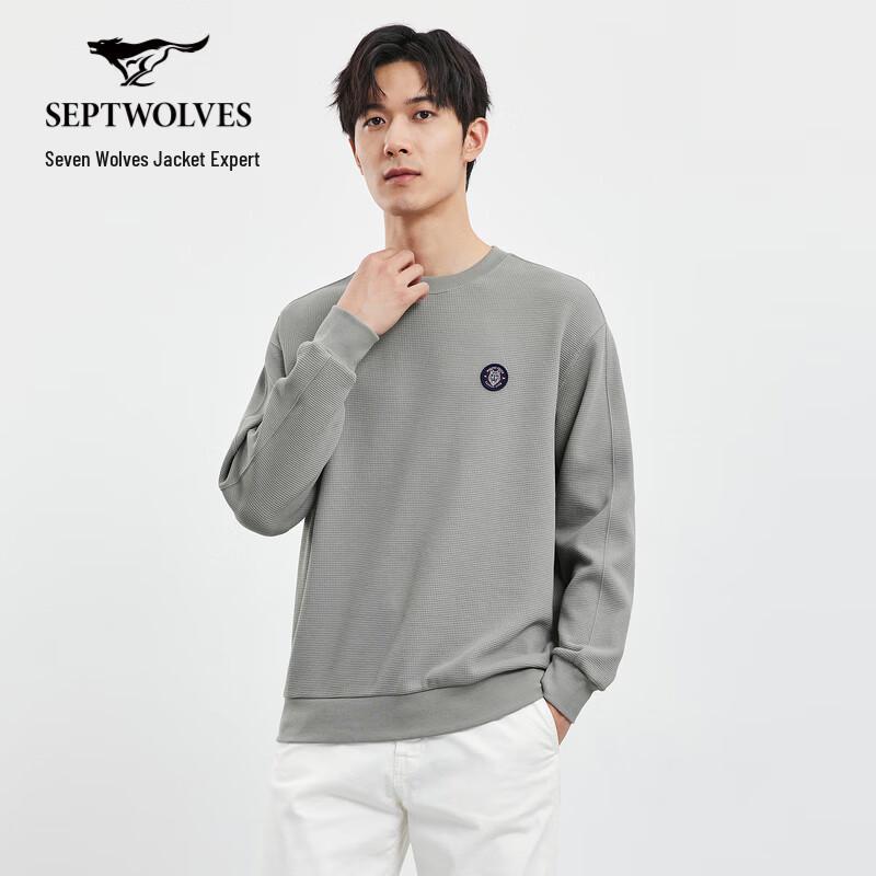 

Septwolves Men s Waffle Knit Round Neck Sweatshirt 165