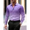 Chemises à manches longues coupe ajustée avec accent bloc de couleur uni et dégradé