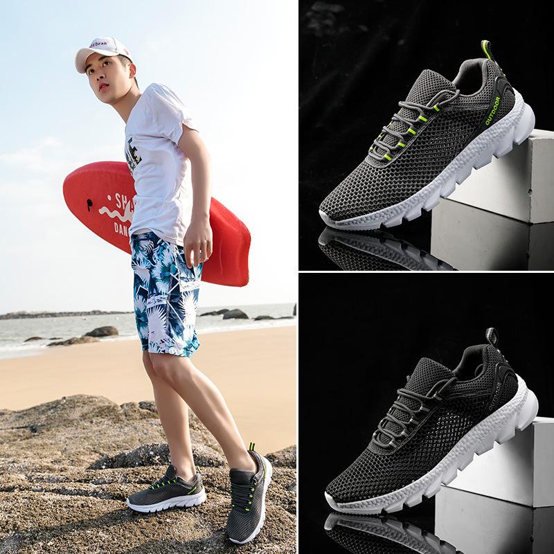 Summer Women's Shoes Single Mesh Shoes Hollow Breathable Lightweight Wading Stream Shoes Play Water Rafting Women's Beach Shoes