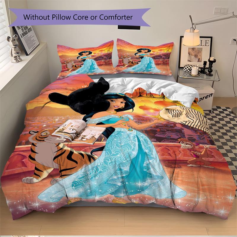 Princess Jasmine'S Adventure Print 3Pcs Bedding Setduvet Cover With 2 Bedropillowcase Home Birthday Gift