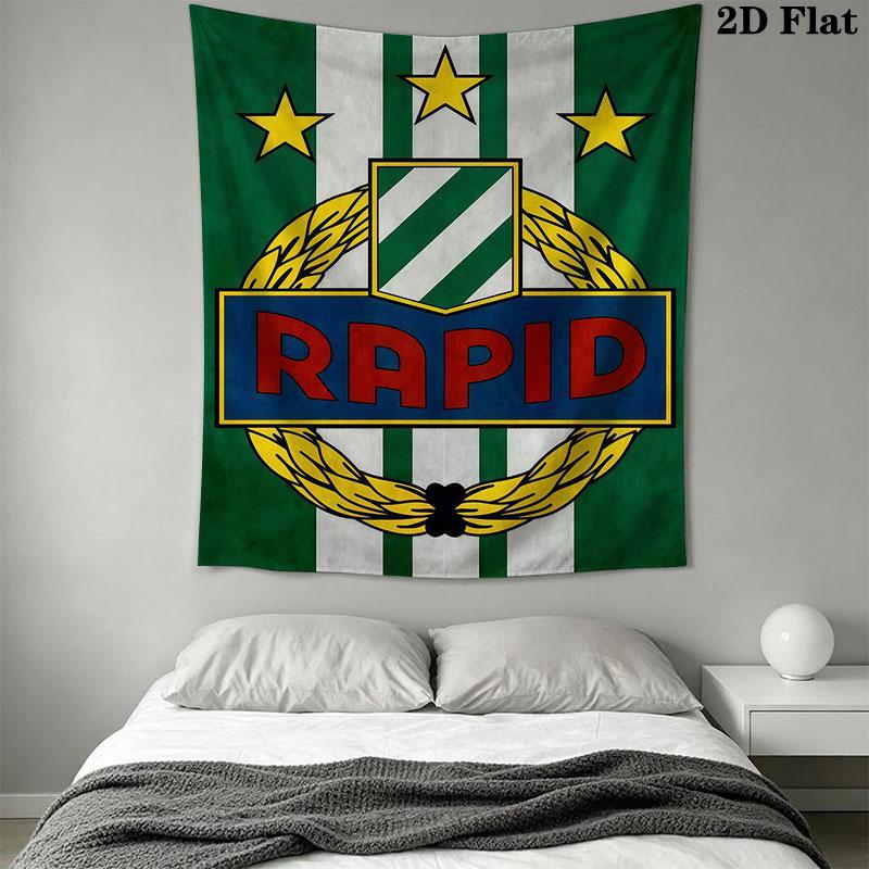 Rapid Vienna logo Wall Hanging Printed Fabric Blanket Decorative Tapestries for Bedroom Living Room Home Decor