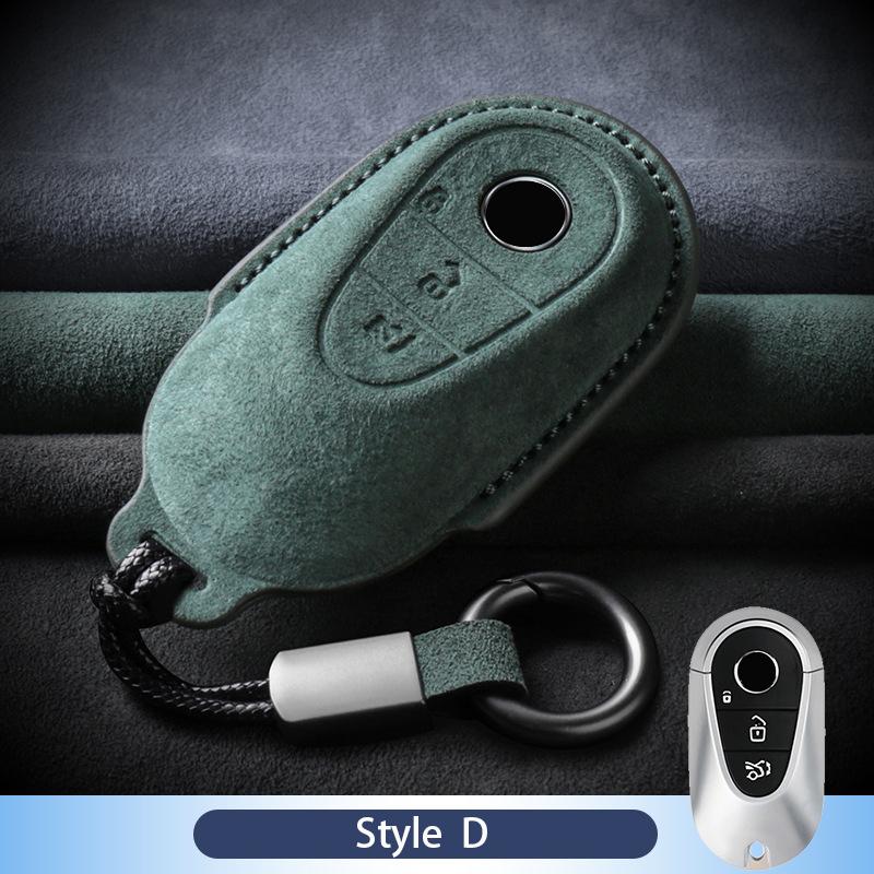 Leather Car Key Case For Mercedes Benz A C E S G R Class Gls Gla Glk Glc Cls Cla Amg W204 W205 W212 W463 W176 Suede Accessories