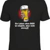 RAHUnisexLOS Original T Shirt EIN Leben Ohne Bier Ist Möglich Vintage Washed Soft Stylish Versatile Slightly Unisex Graphic