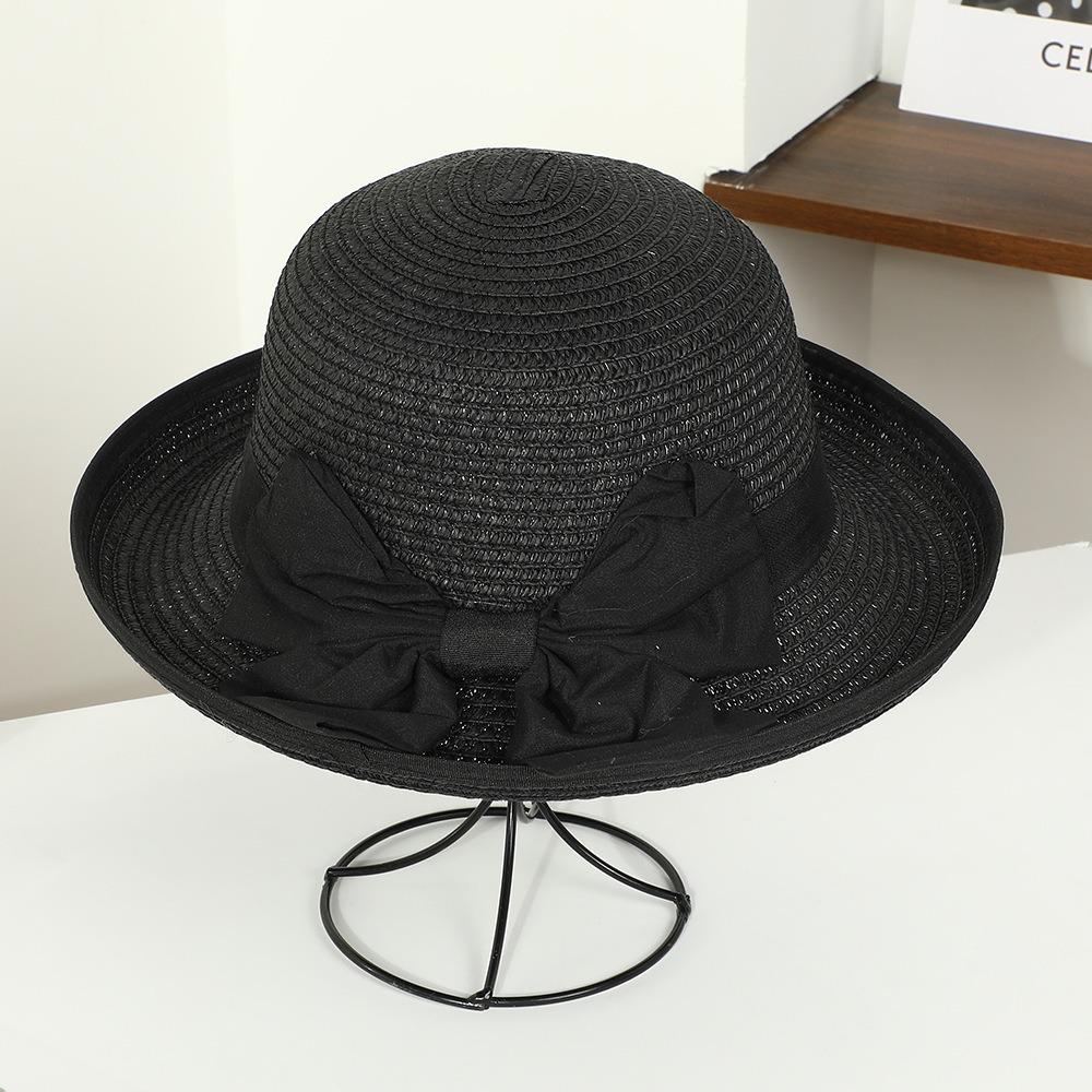Dames Stro Zonnehoed met Brede Rand - Opvouwbare Strand- & Vakantiehoed