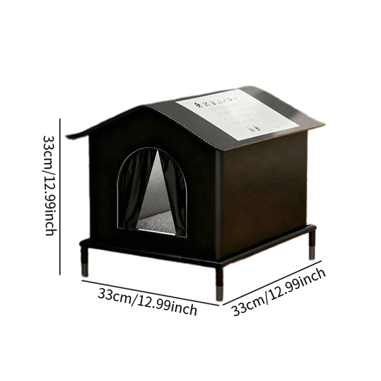 

Oxford Cloth Outdoor Cat House Elevated Weatherproof Cat Shelter with Soft Pad All Season Cat Bed for Small Animals Pet Supplies
