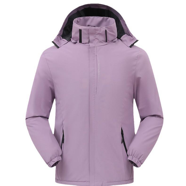 Men's Trendy Fleece-Lined Outdoor Mountaineering Jacket - Waterproof, Windproof, Plus Size Winter Coat for Couples