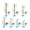7pcs Spiral Point Tap Set M2 M2.5 M3 M3.5 M5 M6 Metric Thread Screw Taps, Titanium Coated High Speed