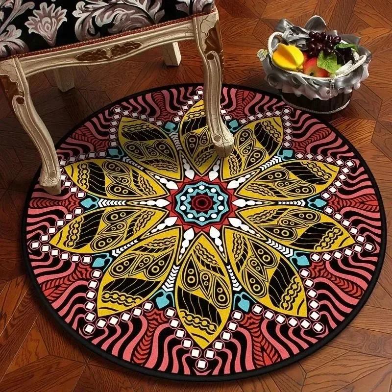

Astrology Moon Stars Print Round Area Rugs Home Carpet Non Slip Washable Rug Kitchen Living Room Bedroom Dining Room Floor Mat 60cm