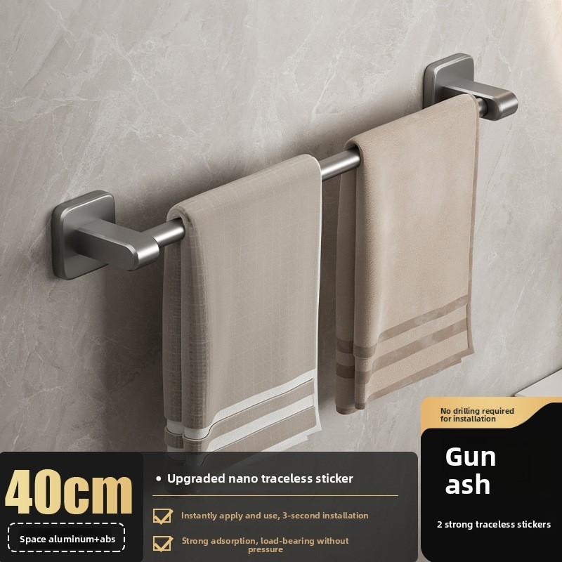 Rod Shower Towel Rack With Suction Cup Wall Mount For Bathroom Storage