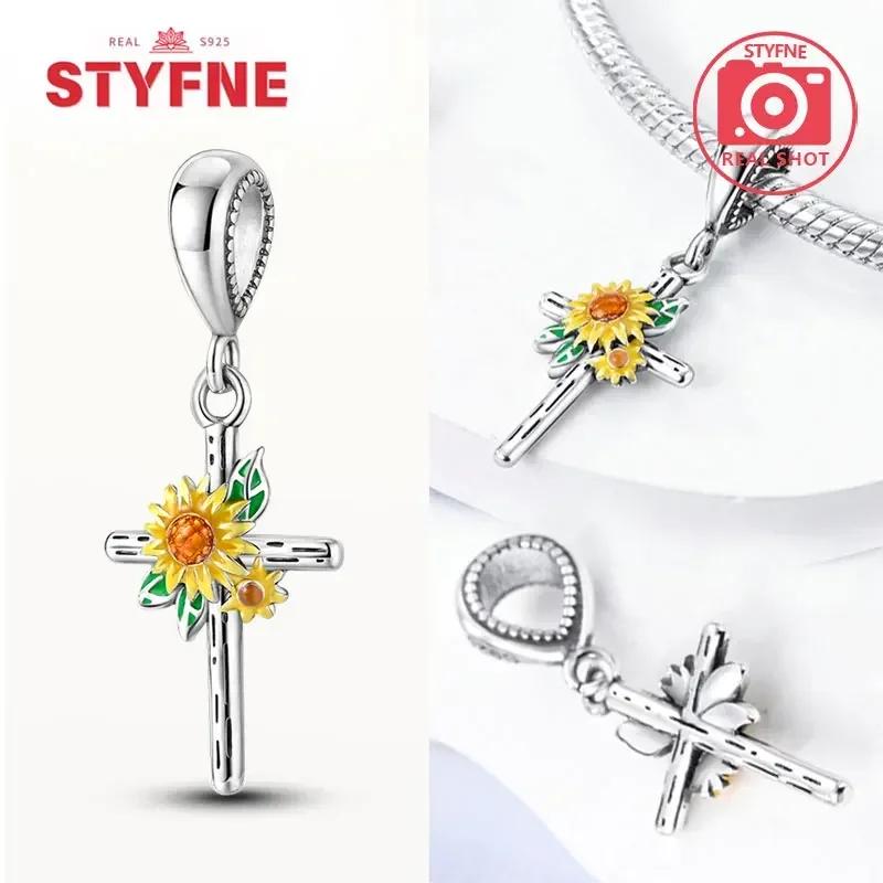 Copper Charms Religion Heart Lucky Eye Cross Beads Fit Originalbracelet For Women Fine Jewelry Gift