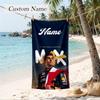 Asciugamano da Spiaggia Personalizzato con Nome Stampato Max Verstappen Asciugamano Morbido Personalizzato per Nuoto Spiaggia Viaggio