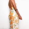 New In Spring and Summer In Europe, America, Digital Printing Backless Sexy Suspender Medium and Long Dress