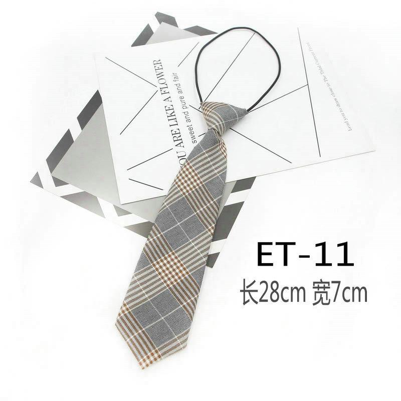 Ins Plaid Cotton Tie, Women'S Uniform College Style Rubber Band, Free Lazy Tie