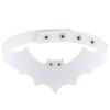 DIEZI Harajuku Bílý PU Kožený Kroužkový Choker Náhrdelník Pro Ženy Muže Vintage Gotický Hip Hope Nastavitelný Límcový Náhrdelník Šperky