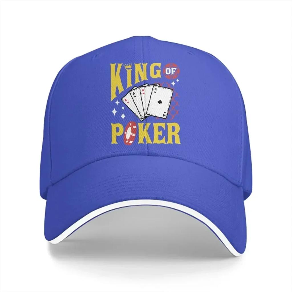 Washed Unisexs Baseball Cap King of Poker Trucker Snapback Caps Dad Hat Poker Golf Hats