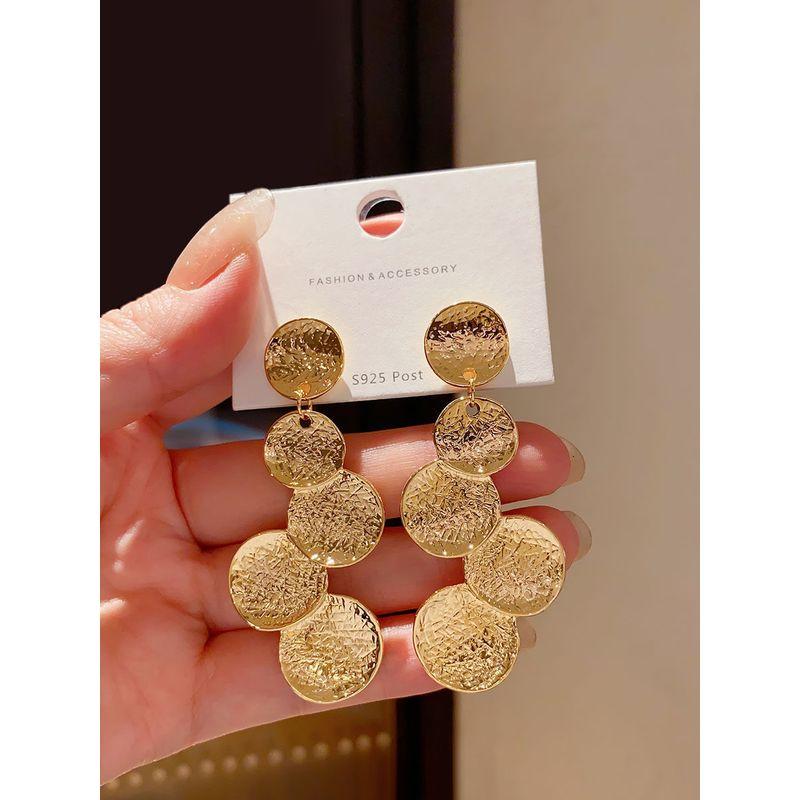 Cold Style Wafer Asymmetrical Female 18K Golden Geometric Gold