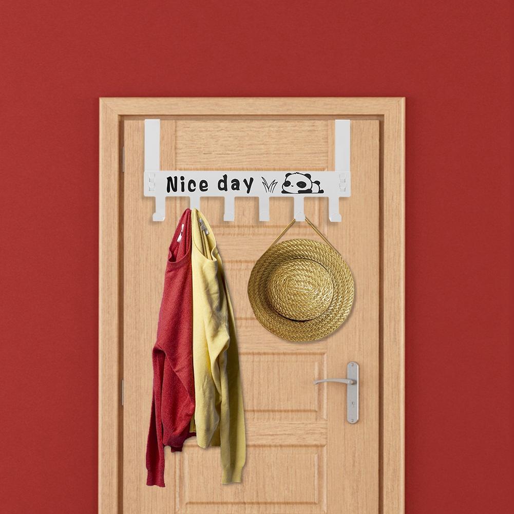 

Over Door Hook Hanger 6 Hook Rack Clothes Holder for Closet Cabinet Door (White) белый